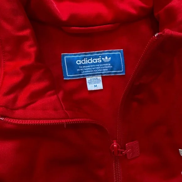 Adidas Red Track Jacket - YOUTH M - Picture 2 of 2